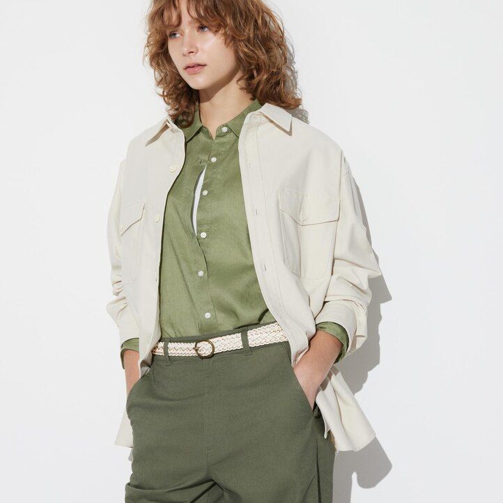weiße uniqlo gürteltaschen aus mesh-leder für damen mit runder schnalle