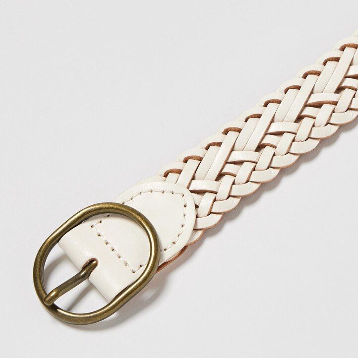 weiße uniqlo gürteltaschen aus mesh-leder für damen mit runder schnalle