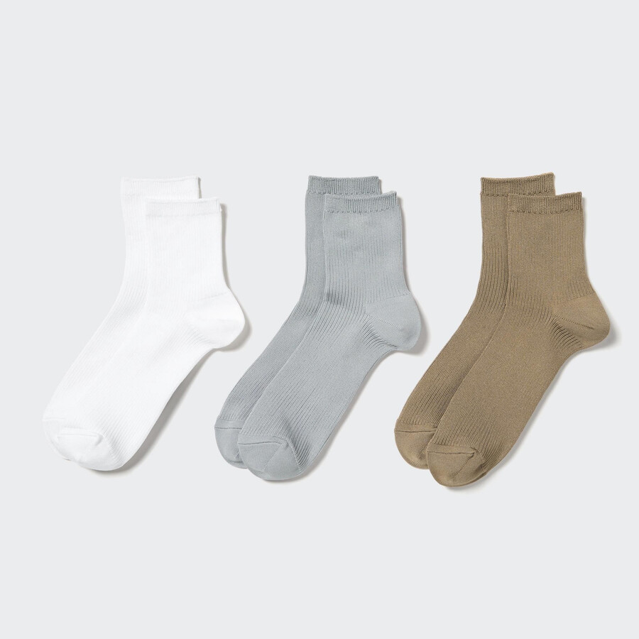 uniqlo rippsocken für damen 3 paar weiß