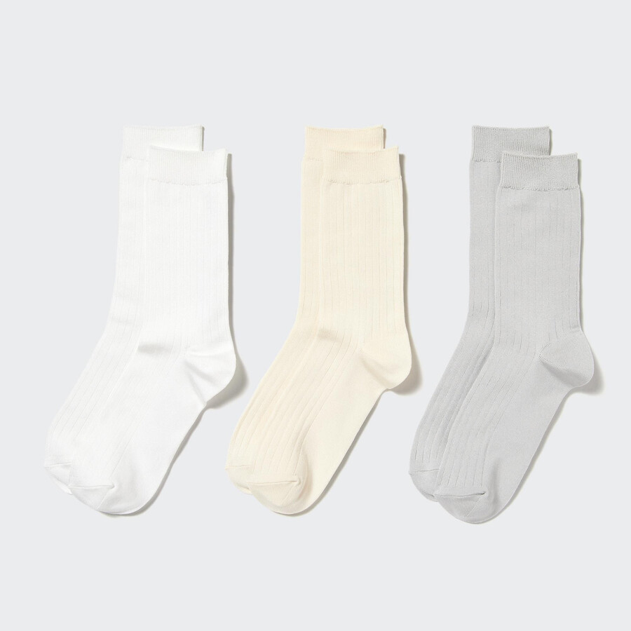 weiße uniqlo rippsocken 3 paar für damen