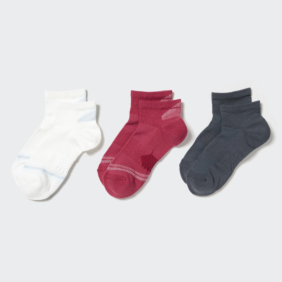 weiße uniqlo damen-sportsocken knöchellänge drei paar