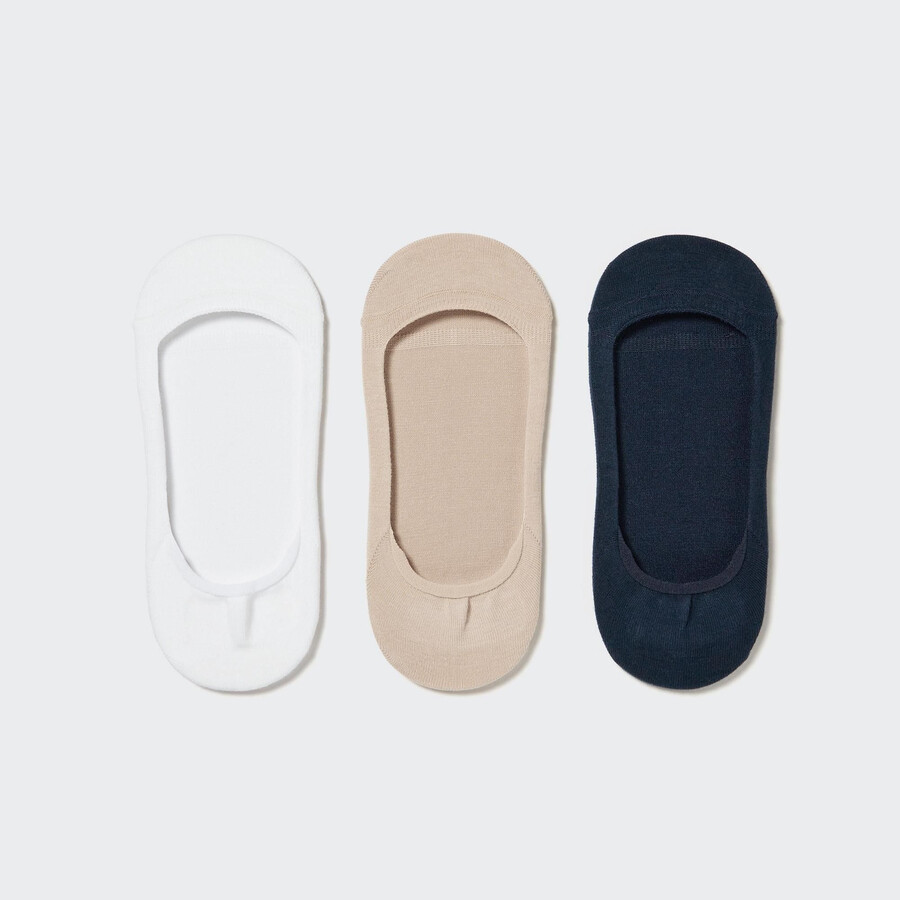 uniqlo damen-socken niedrig geschnitten unsichtbar 3 paar weiß