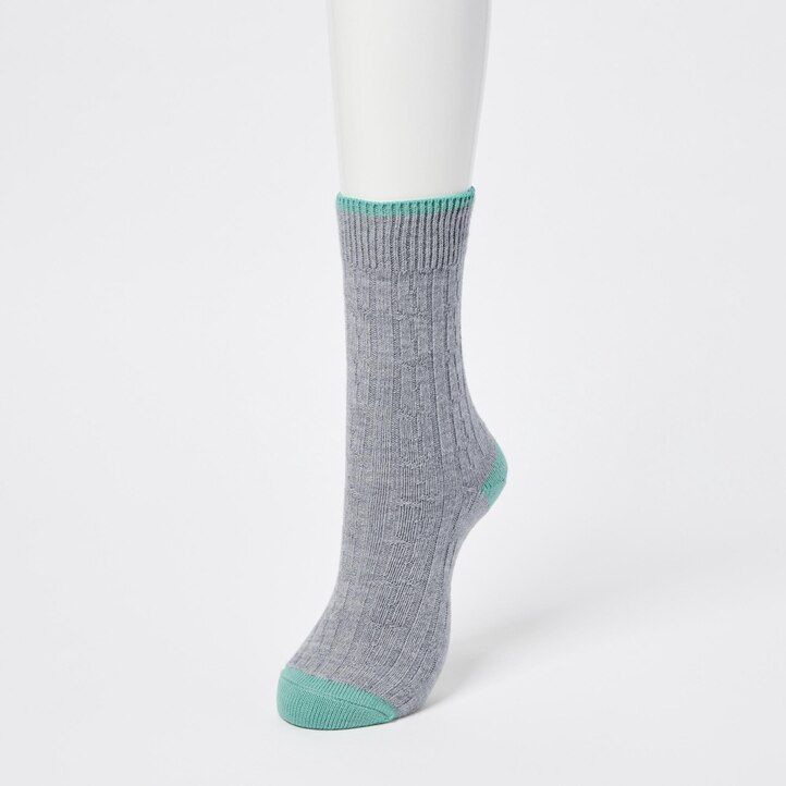 uniqlo damen-thermosocken aus wärmendem strick marineblau