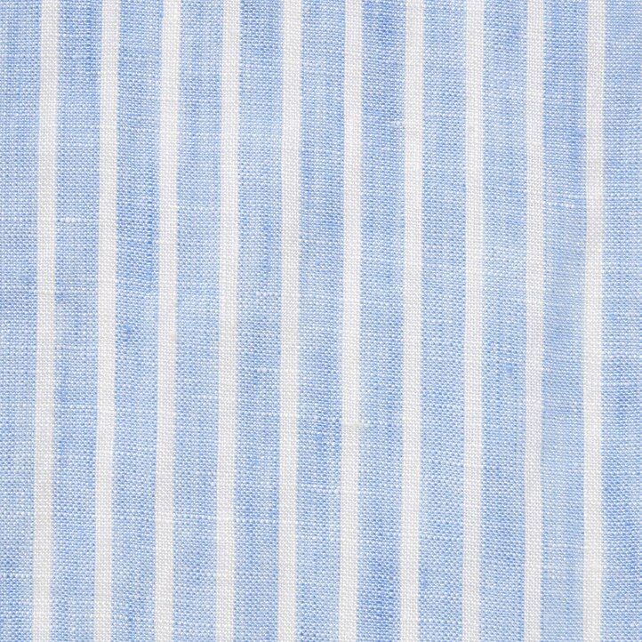 damenbluse von uniqlo aus 100 premium-leinen mit streifenmuster und Ärmeln hellblau