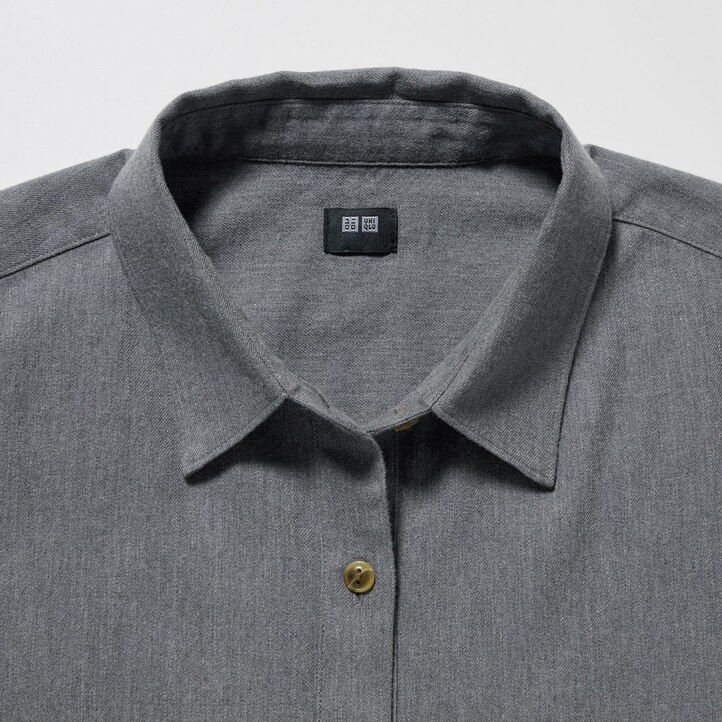 rosa damenbluse von uniqlo mit weichen angerauten Ärmeln