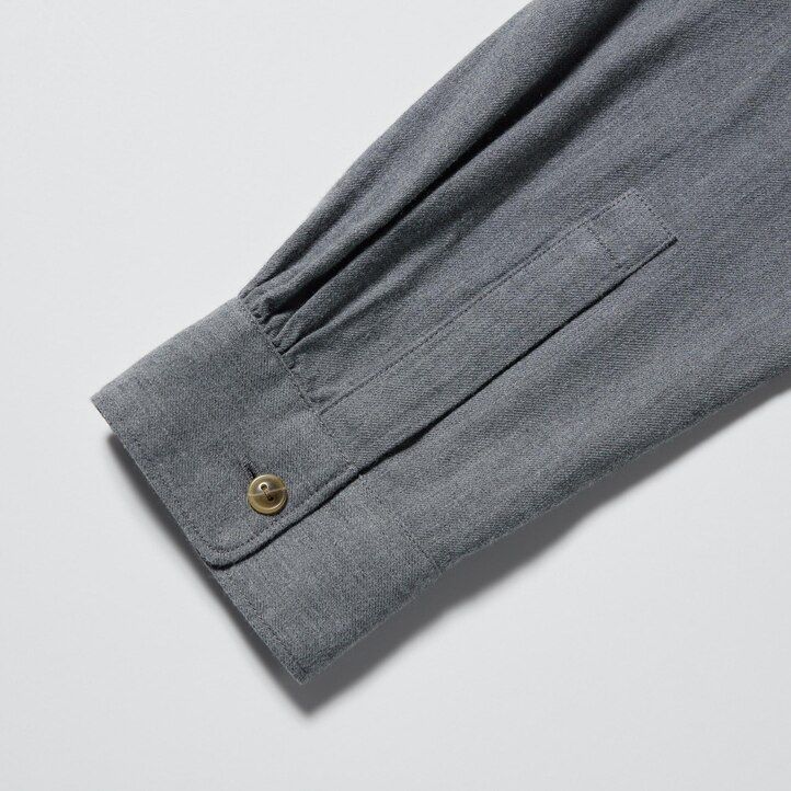 rosa damenbluse von uniqlo mit weichen angerauten Ärmeln