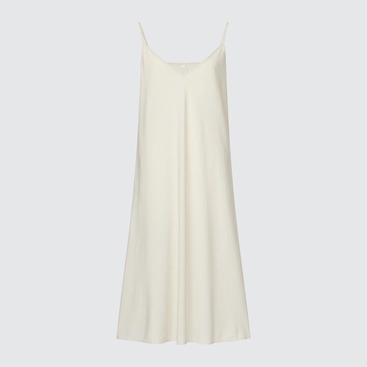 uniqlo damen chiffonkleid mit falten print und Ärmeln weiß
