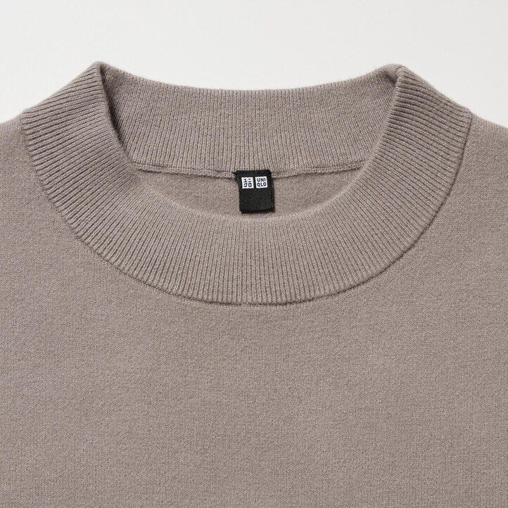 grünes uniqlo souffle garn-kleid für damen mit glatten Ärmeln