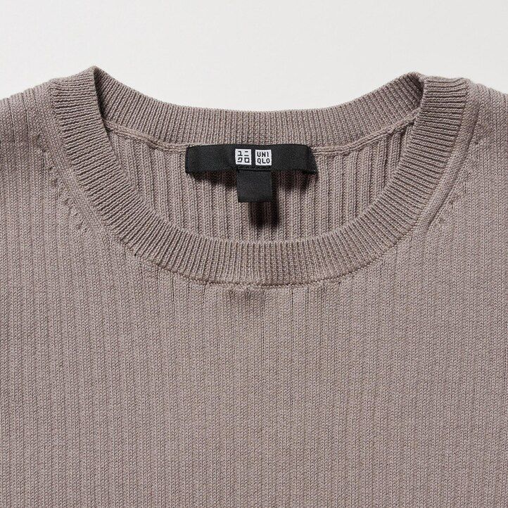 uniqlo ärmelloses strickkleid aus baumwollmischgewebe rot