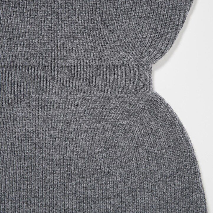 uniqlo strickkleid für damen mit u-boot-ausschnitt und Ärmeln schwarz