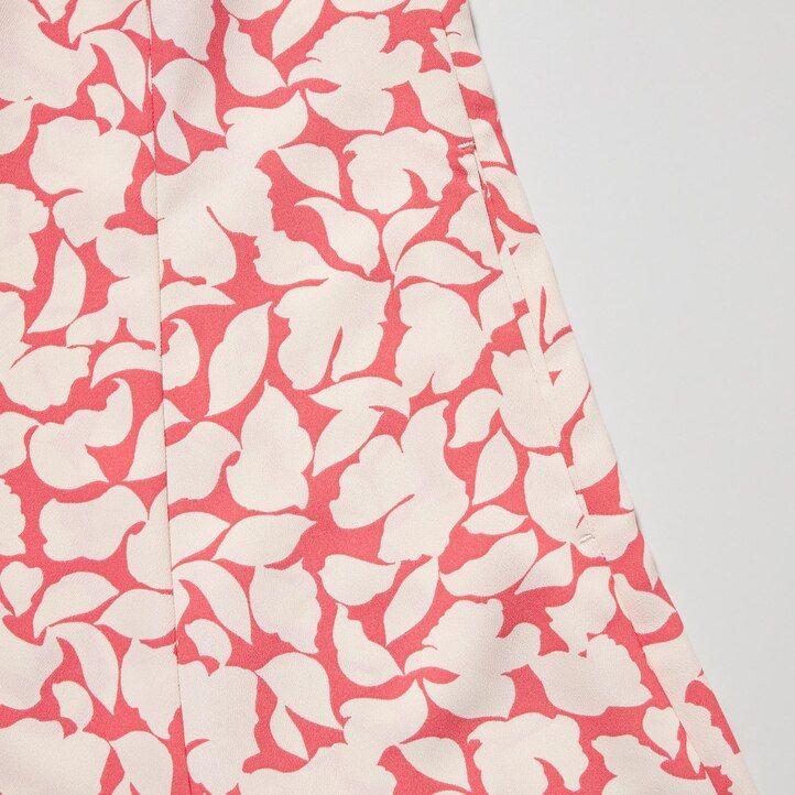 rotes bedrucktes ärmelloses minikleid von uniqlo mit v-ausschnitt für damen