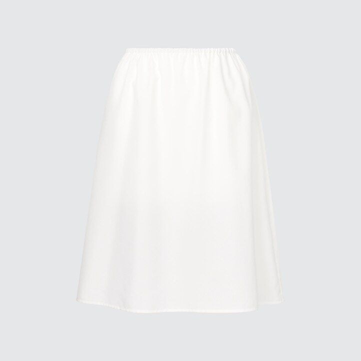 uniqlo damenkleid mit print und ballonärmeln weiß