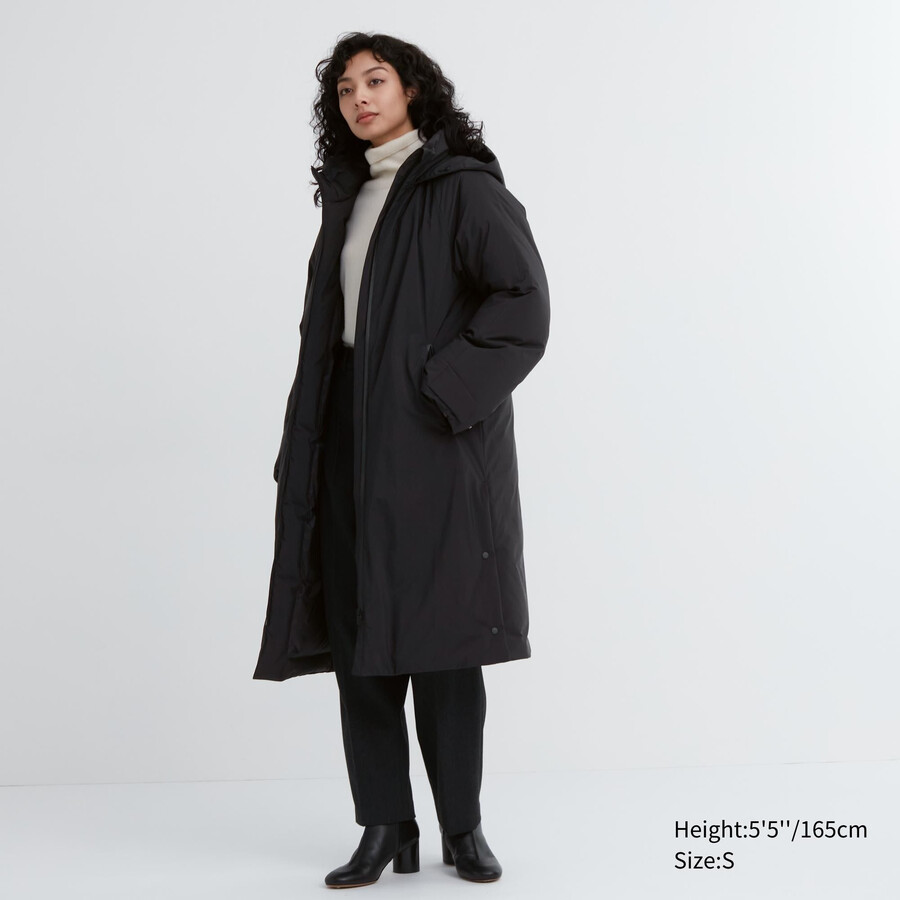 schwarze uniqlo ultra warm hybrid-daunenjacken für damen