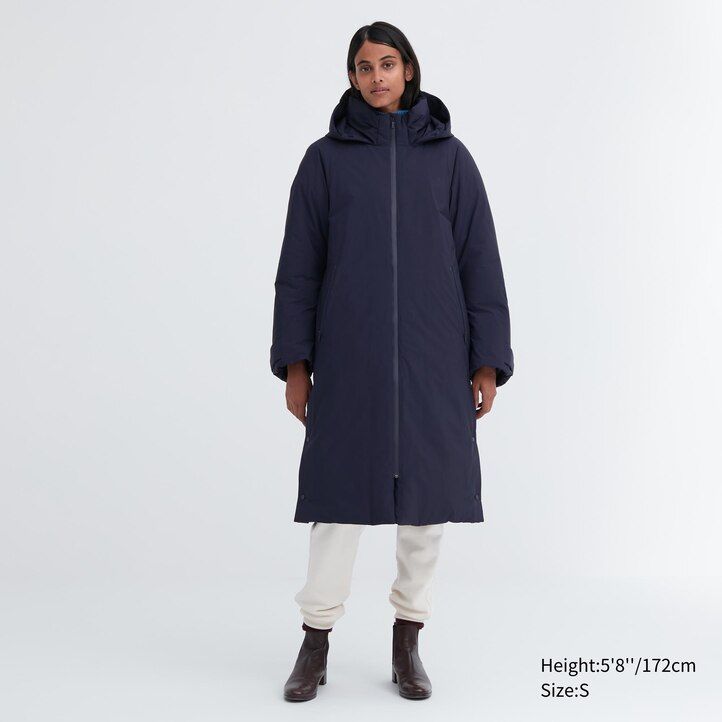 schwarze uniqlo ultra warm hybrid-daunenjacken für damen