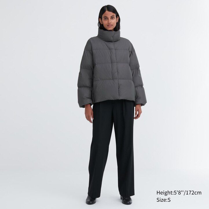 graue uniqlo powder soft down nanodesign damenjacken