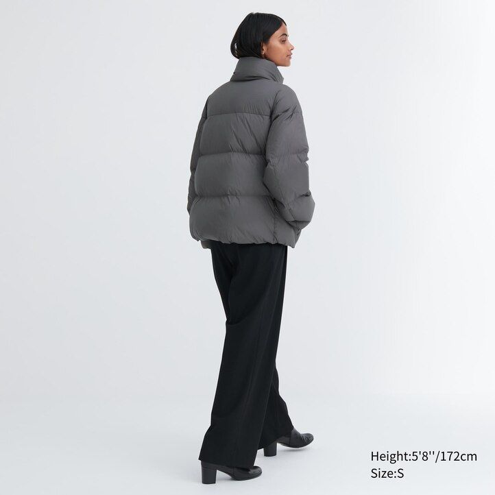 graue uniqlo powder soft down nanodesign damenjacken