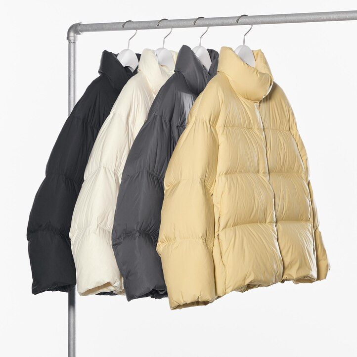 graue uniqlo powder soft down nanodesign damenjacken