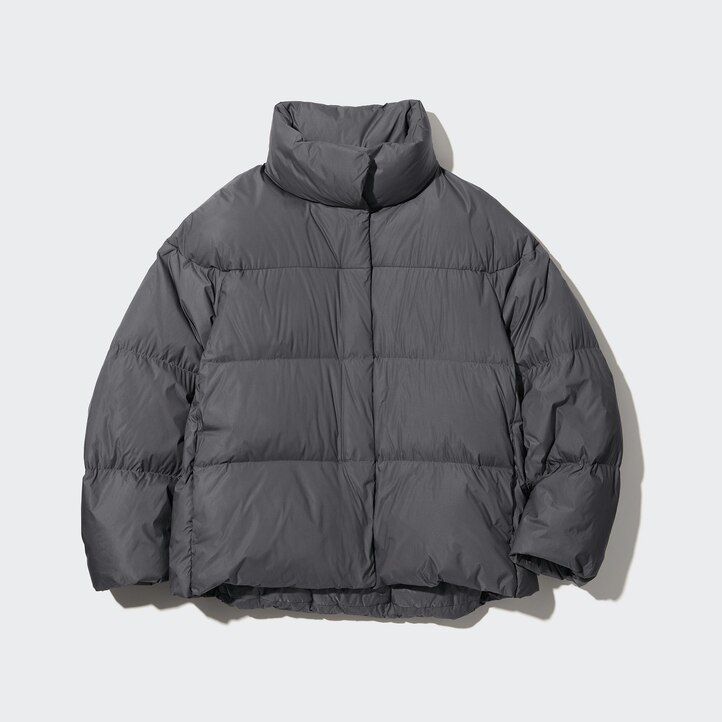 graue uniqlo powder soft down nanodesign damenjacken