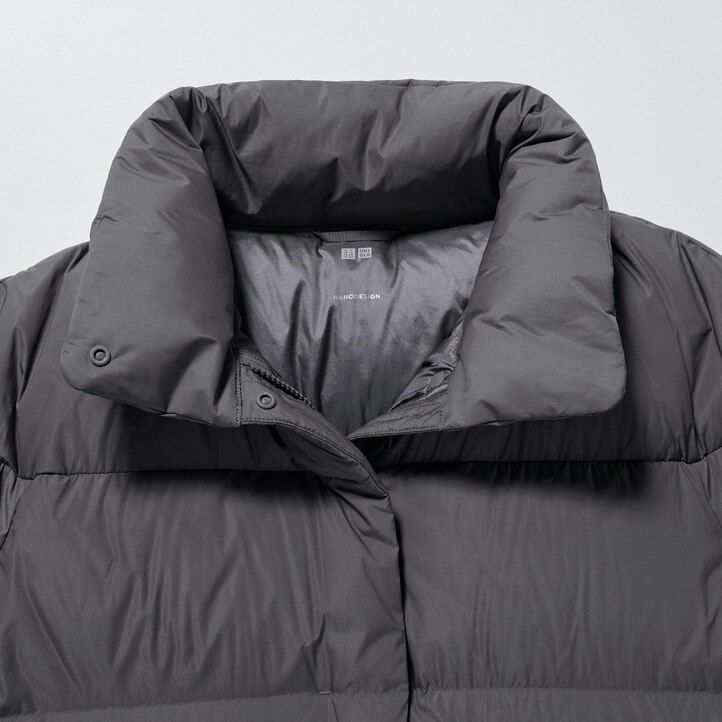 graue uniqlo powder soft down nanodesign damenjacken
