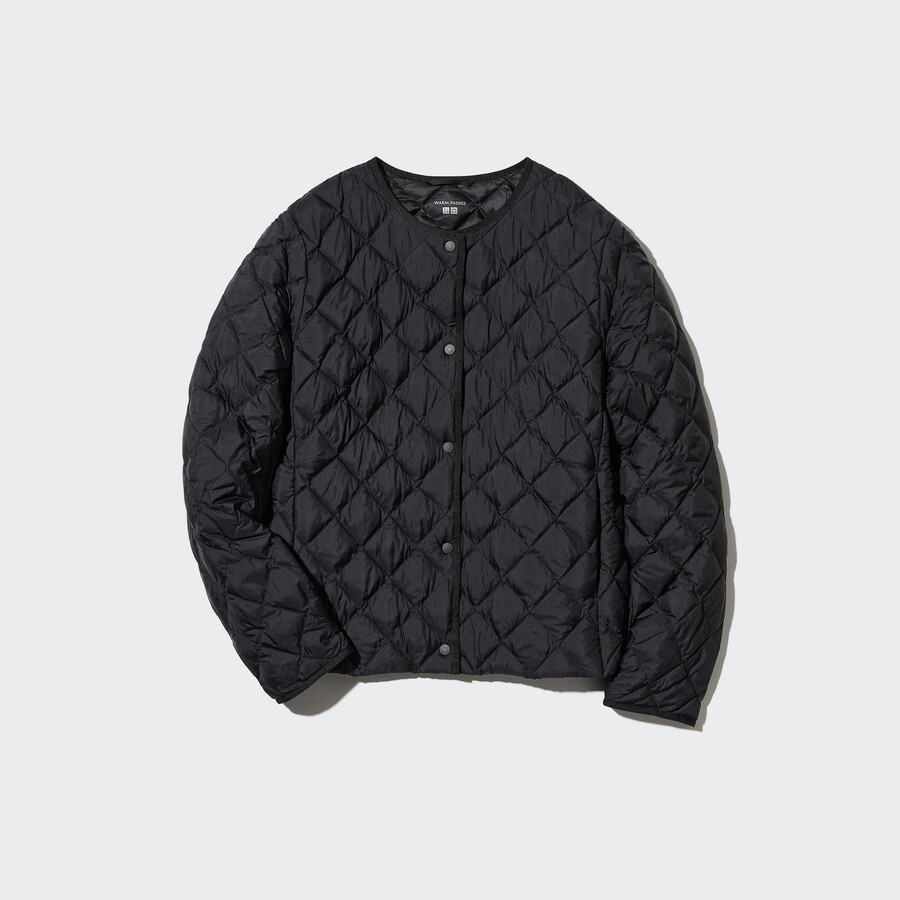 schwarze warme wattierte steppjacken von uniqlo für damen