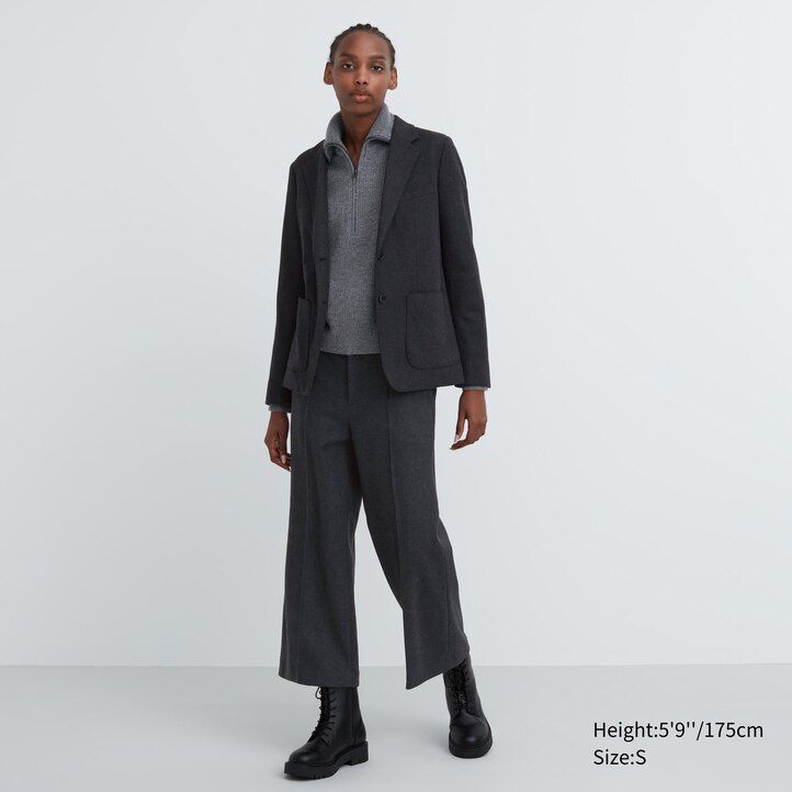 uniqlo damenjacken aus gebürstetem jersey schwarz