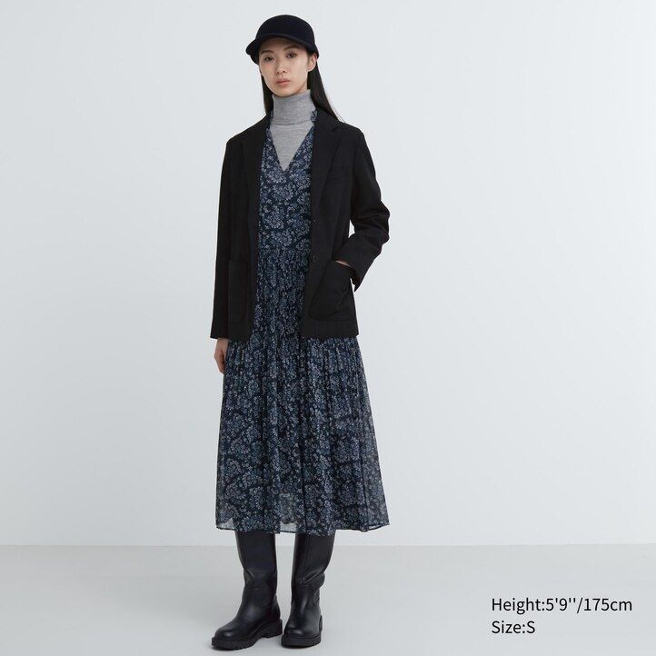 uniqlo damenjacken aus gebürstetem jersey schwarz
