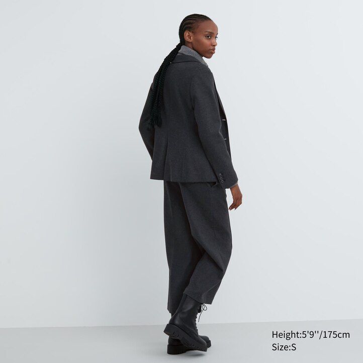 uniqlo damenjacken aus gebürstetem jersey schwarz