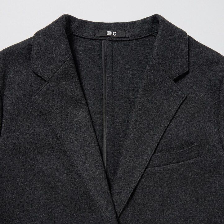 uniqlo damenjacken aus gebürstetem jersey schwarz