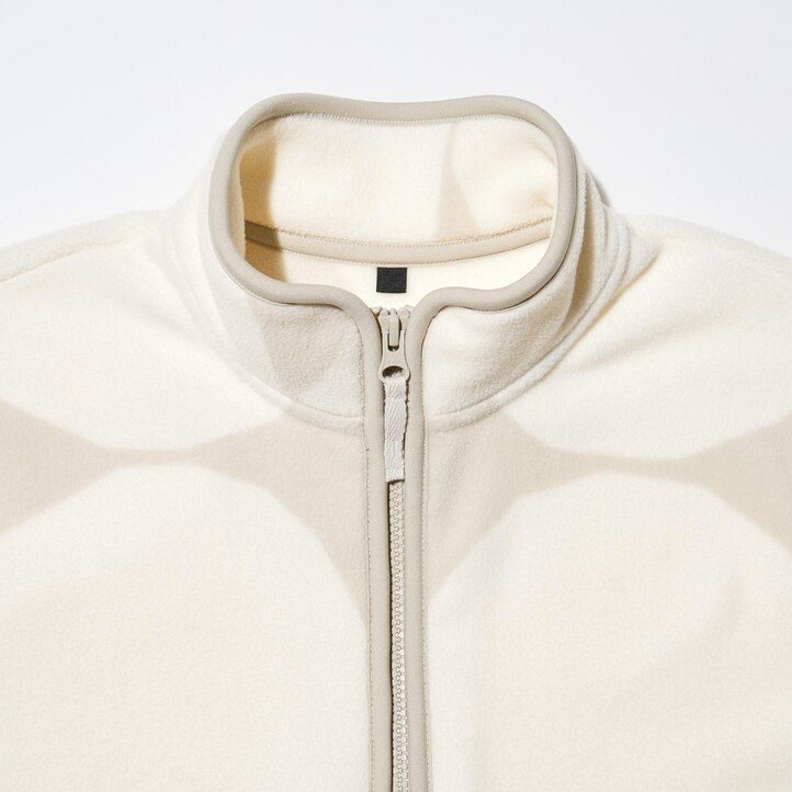 hellgraue bedruckte fleecejacken für damen von uniqlo