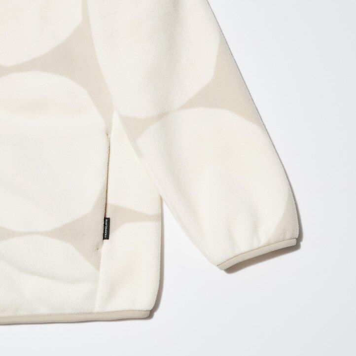 hellgraue bedruckte fleecejacken für damen von uniqlo