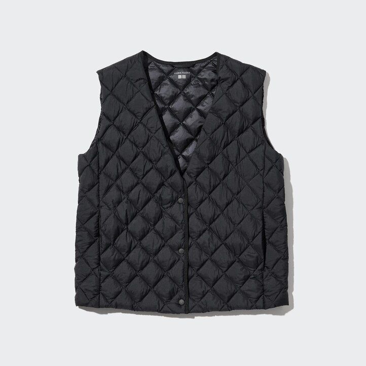 graue warme wattierte steppjacken von uniqlo für damen