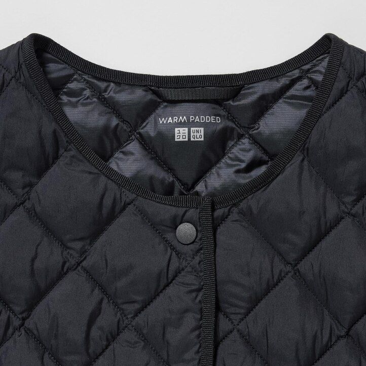 graue warme wattierte steppjacken von uniqlo für damen