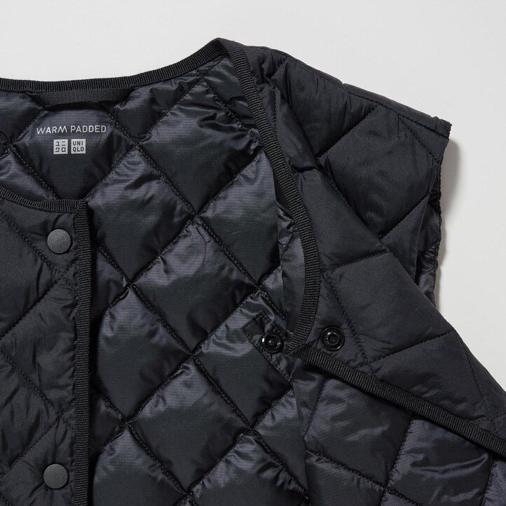 graue warme wattierte steppjacken von uniqlo für damen