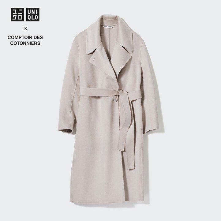 uniqlo damen-wickeljacken aus wollmischung beige
