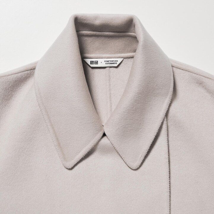 uniqlo damen-wickeljacken aus wollmischung beige