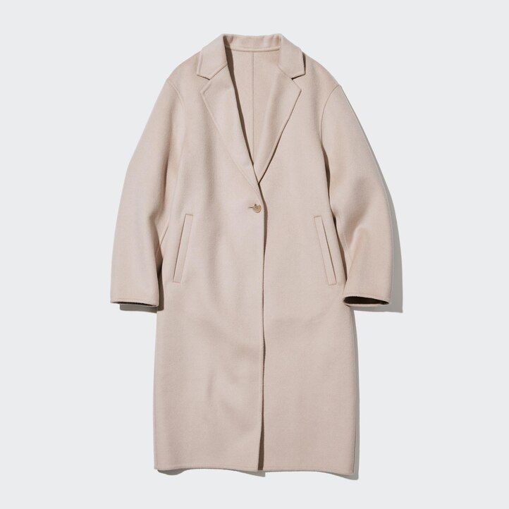 uniqlo damenjacken aus wollmischung beige