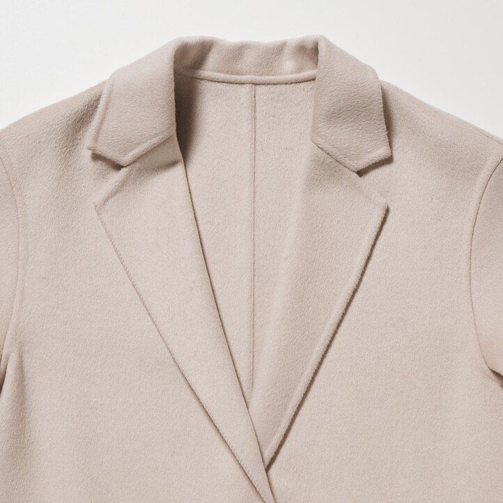 uniqlo damenjacken aus wollmischung beige