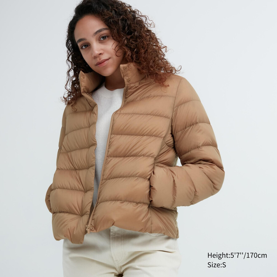 uniqlo ultraleichte daunenjacke für damen beige