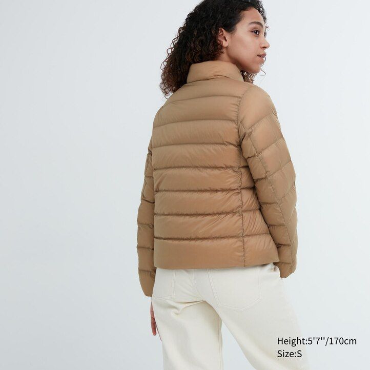 uniqlo ultraleichte daunenjacke für damen beige