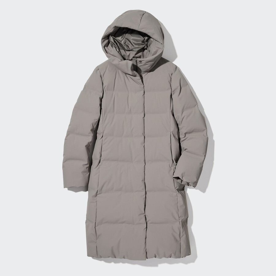 graue nahtlose daunenjacken von uniqlo für damen