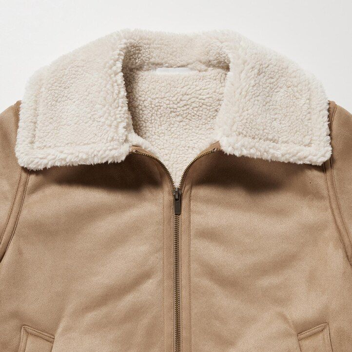 beige uniqlo damenjacken mit florfutter