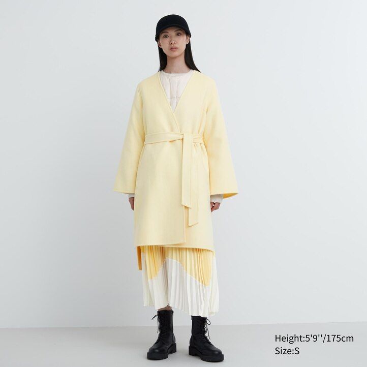 uniqlo damen-wickeljacken aus wollmischung marineblau