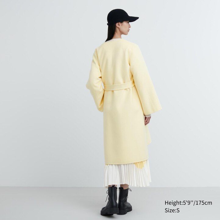uniqlo damen-wickeljacken aus wollmischung marineblau