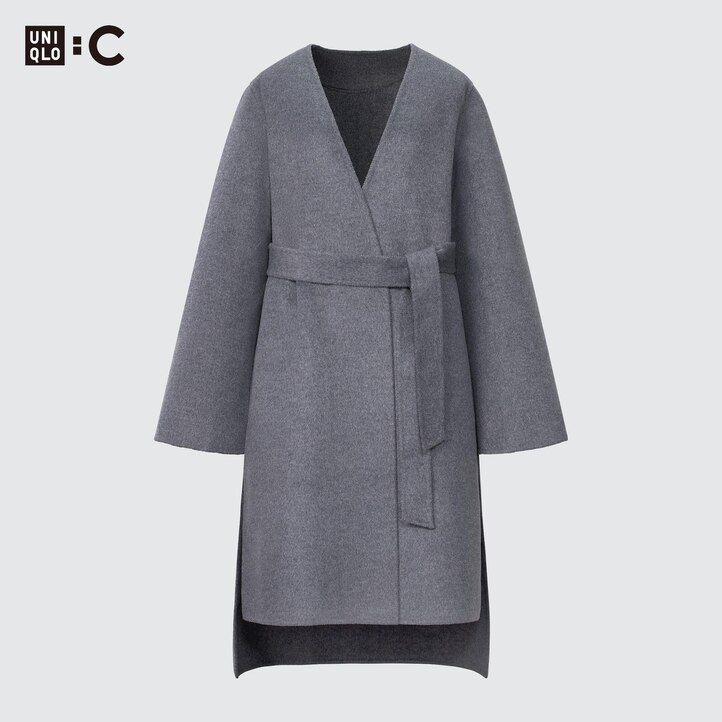 uniqlo damen-wickeljacken aus wollmischung marineblau