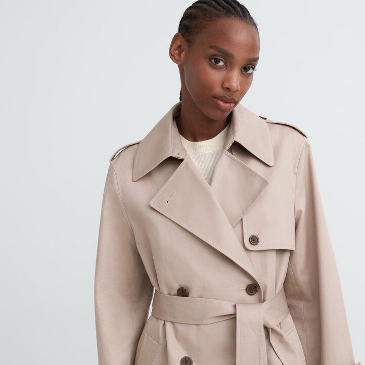 uniqlo trenchjacken für damen marineblau