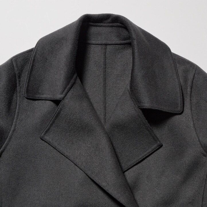 graue übergroße damenjacken von uniqlo aus wollmischung