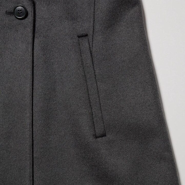 graue übergroße damenjacken von uniqlo aus wollmischung