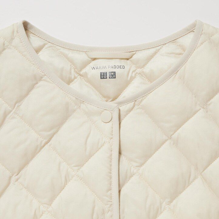 weiße warme wattierte steppjacken von uniqlo für damen