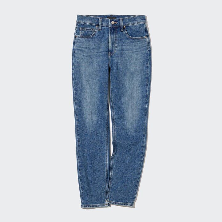uniqlo slim fit jeans mit geradem bein und knöchellänge damen schwarz
