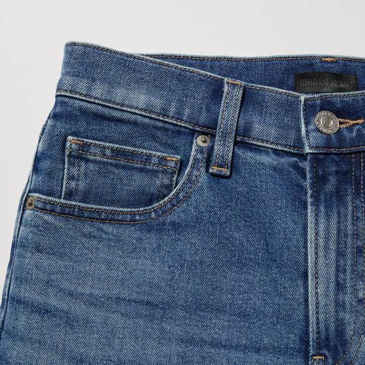 uniqlo slim fit jeans mit geradem bein und knöchellänge damen schwarz